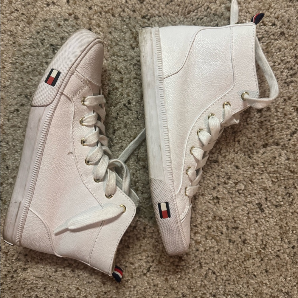 Tommy Hilfiger White Leather Hightops